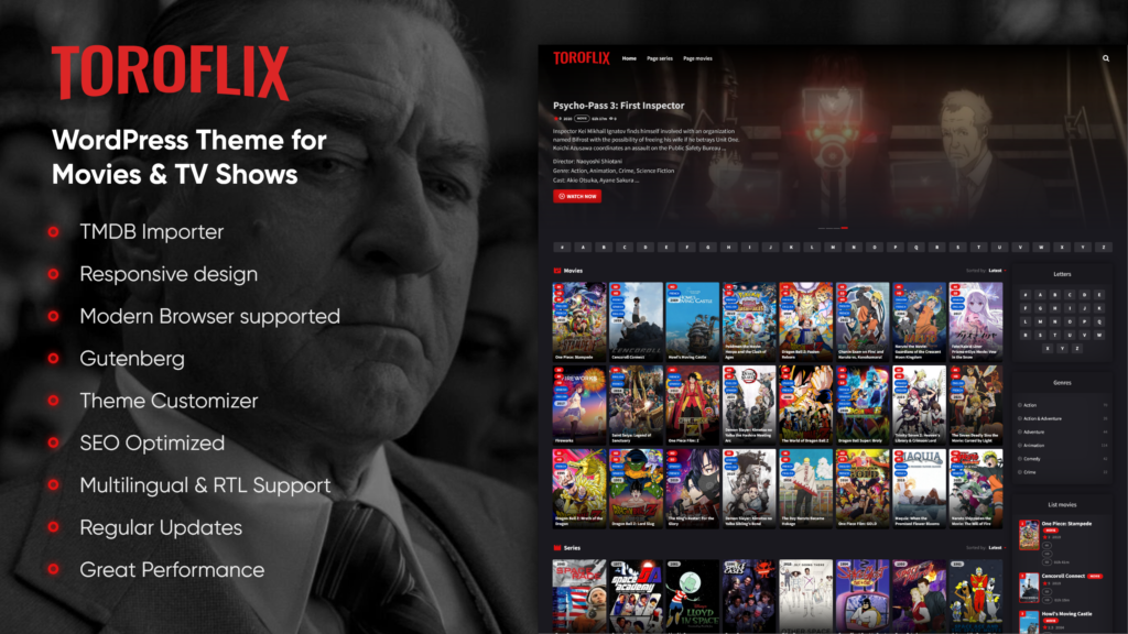 Toro Flix – Tema para Peliculas y Series en WordPress