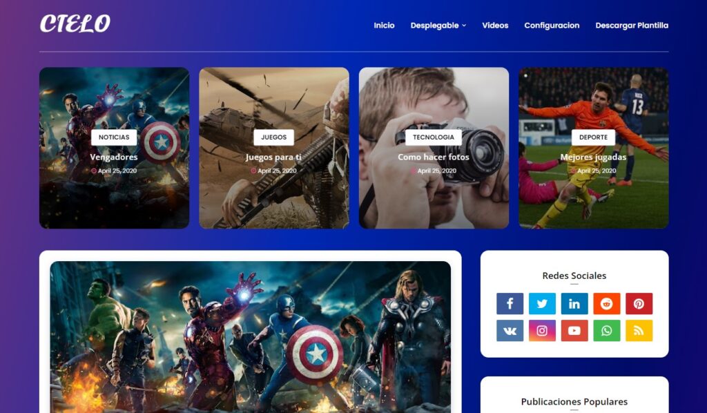 Cielo – Plantilla para blog en Blogger
