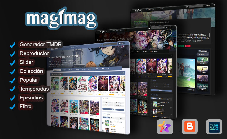Magi Mag –  Plantilla de Animes, Manga, Novelas, Series en Blogger